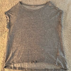 Women’s Elaine Rose Gray M/L T-shirt with drawstring tie at bottom